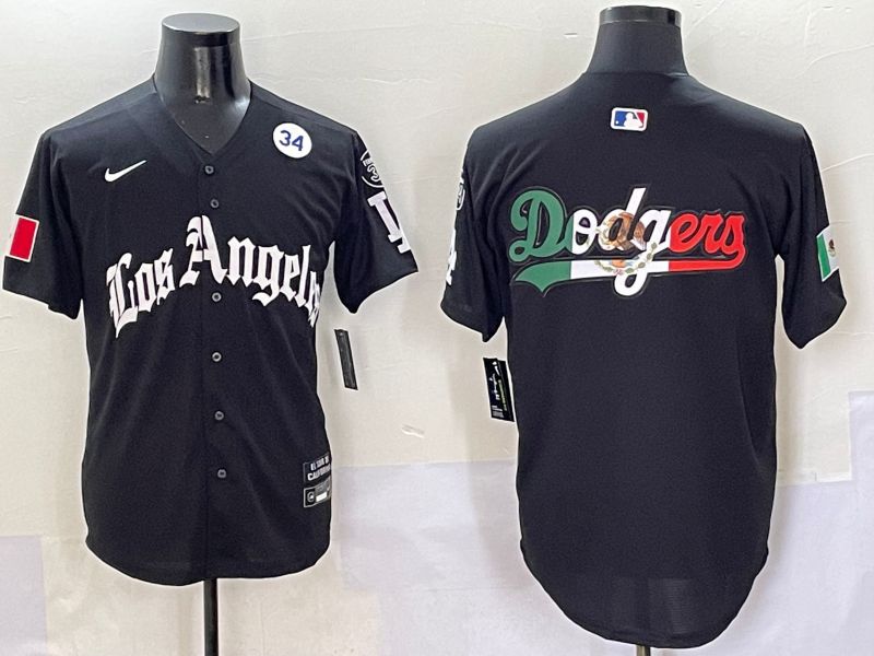 Men Los Angeles Dodgers Blank Black Five generations Joint Name 2025 Nike MLB Jersey style 12
